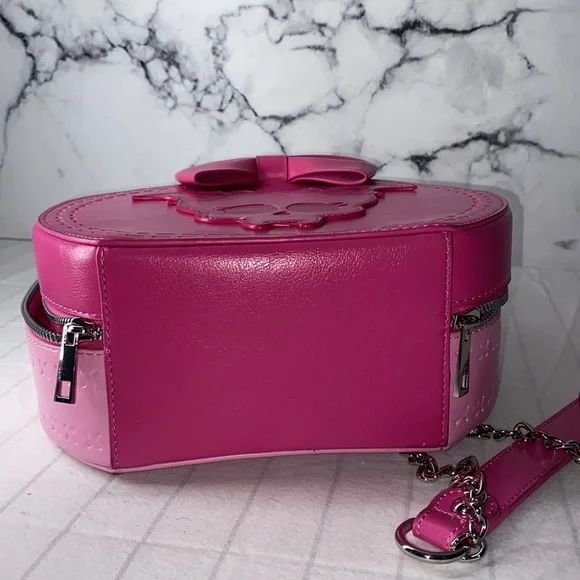 Monster High Draculaura Bow Crossbody Bag Pink Round Crossbody Bag Chain Strap - Picture 9 of 13